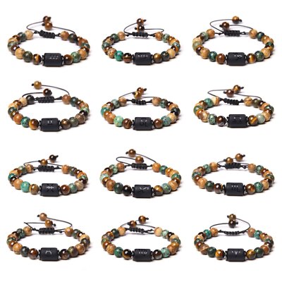 Healing Chakra Afrian Turquoise Constellation Stretch Lucky Bracelets Women Men