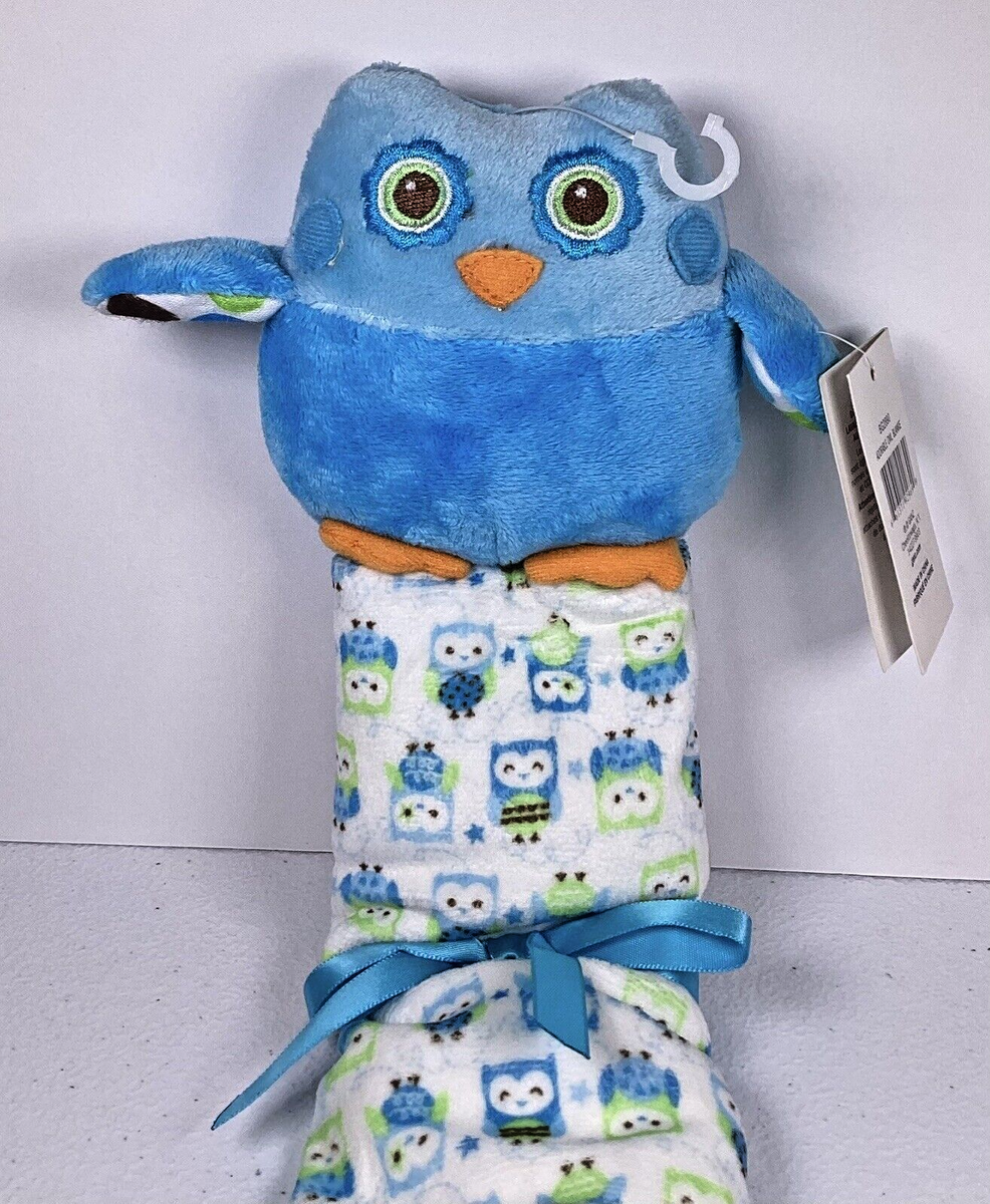 Baby Ganz Owl Lovey Security Blanket Polka Dot Blue Owl Plush W