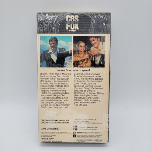 Moonraker VHS from CBS FOX Video James Bond 1984 Factory Sealed - Picture 3 of 8