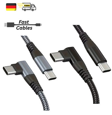USB-C auf USB -C 1m,2m,3m 90° Winkelkabel schnell Ladekabel für Samsung Huawei