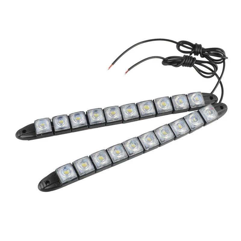 2x Blanco 12V 10 LED Luz de circulación diurna DRL Coche SUV Niebla Luz de conducción diurna EE. UU. Foto 3 de 4