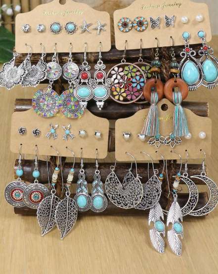 Wholesale Jewelry Lot of 12 Sets Earrings Drop Dangle Hook