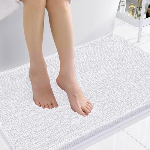 Smiry Luxury Chenille Bath Rug, Extra Soft and Absorbent Shaggy Bathroom Mat 