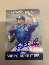 Brendon Little Signed Card 2018 South Bend Team Card IP Auto