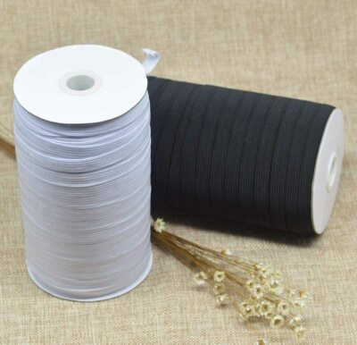 Braided Elastic 1/4 Inch Wide 144 Yards - BLACK for DIY Face Masks