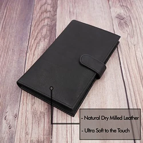 Cartera de seguridad de cuero genuino para hombre larga identificación 19 tarjeta de crédito Foto 3 de 4