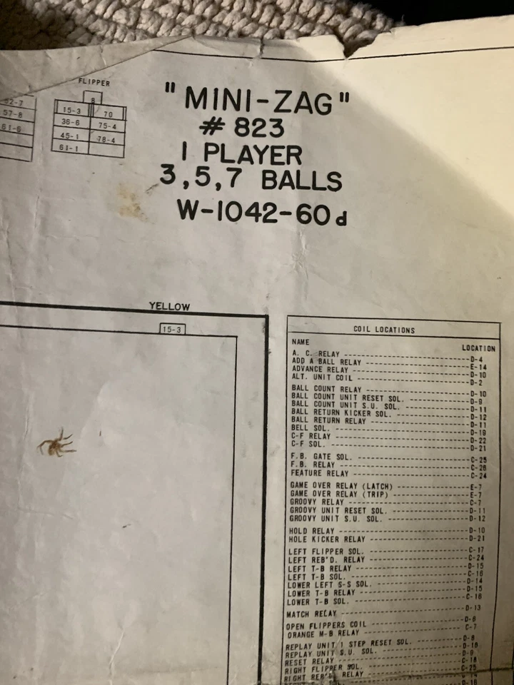 original Damaged Mini Zag Schematics Only Bally Arcade  game manual - Image 2 of 4