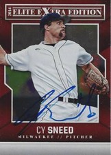 Cy Sneed Milwaukee Brewers 2014 Panini Elite Signed Card