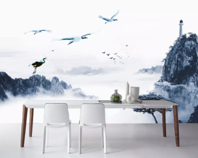 3D Mountain Crane 43172NA Wallpaper Wall Murals Removable Wallpaper Fay