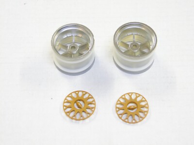 NEW ASSOCIATED RC10DS Wheels Rear Silver +Caps Gold AG27