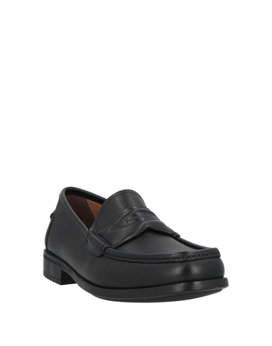 NIB FERRAGAMO LANZAROTE BLACK SAFFIANO PEBBLE LEATHER LOGO PENNY LOAFERS 9 EE - Picture 3 of 5