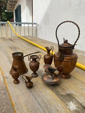 Set di 7 antichi oggetti in rame