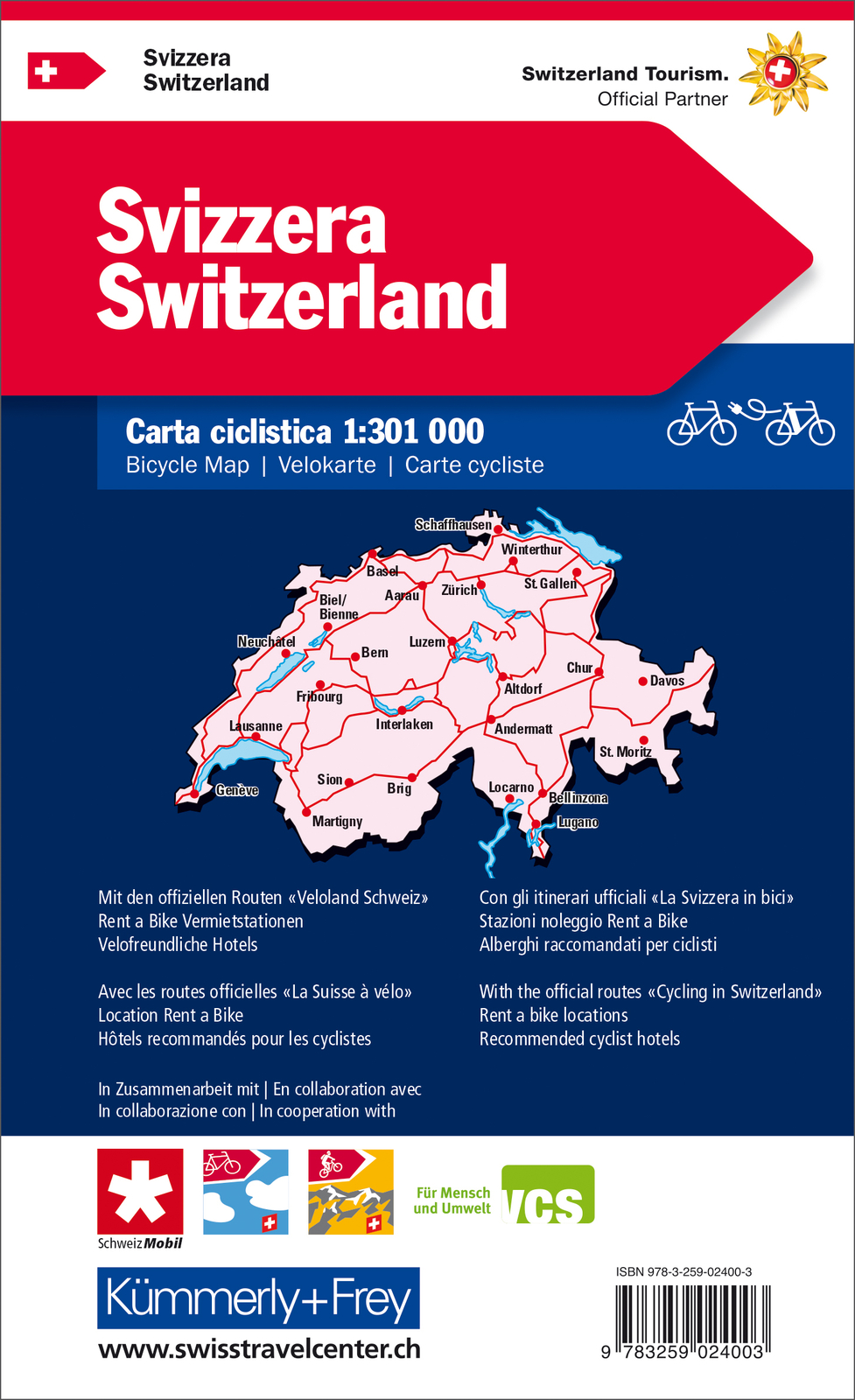 Thumbnail - Kümmerly+frey Velokarte Schweiz 1:301.000,