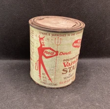 Vintage Red Devil Stain Can - 64 Walnut Gloss Finish