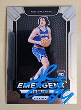 Pacome Dadiet Signed Prizm Emergent Rookie 2024-25 Card #28 NY Knicks NBA RAD