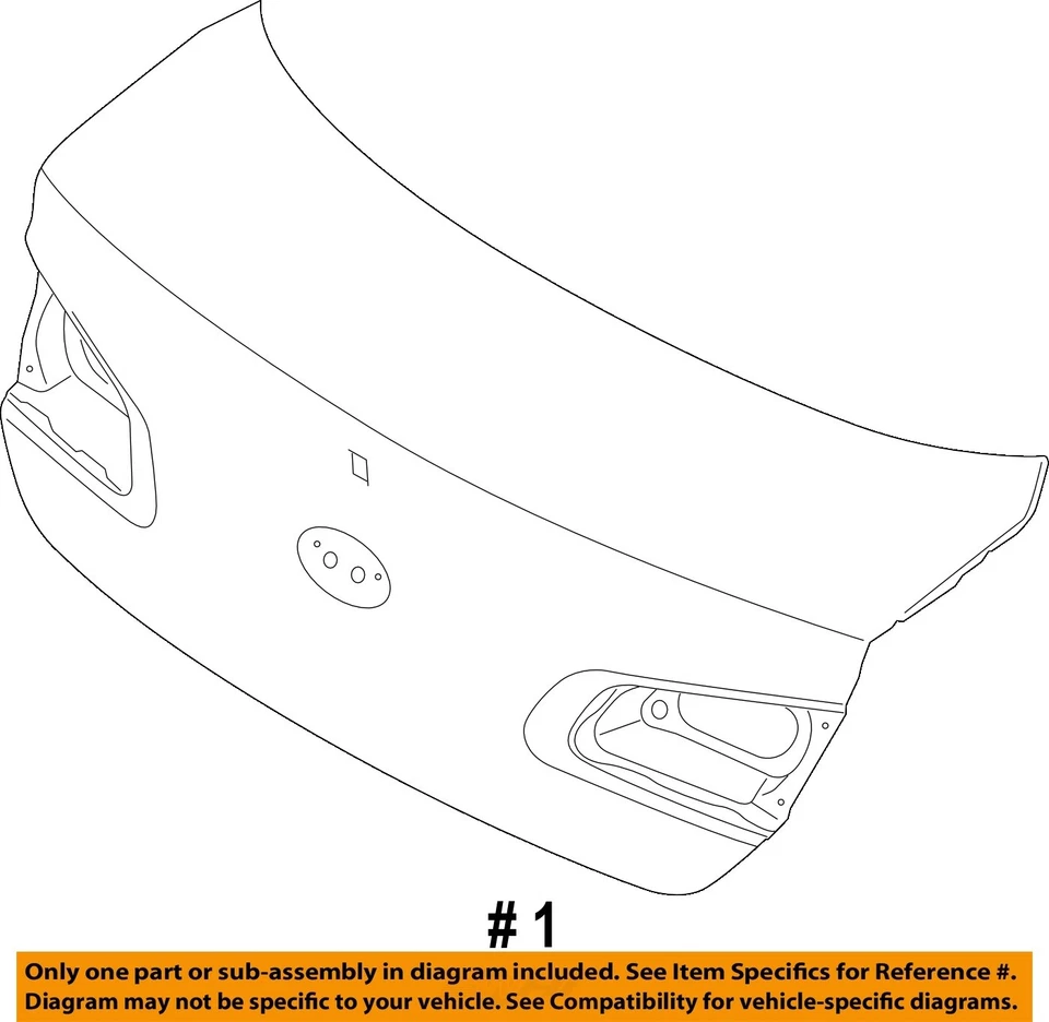 Used Deck Lid fits: 2014 Kia Forte Coupe rear view camera incandescent lamps Gra - Image 4 of 4