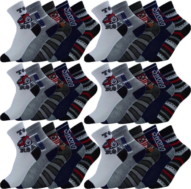 NO-NAME 10 Paar Kinder Jungen Socken Größe 27 28 29 30 31 32 33 34 35 36 37 38 39 Socks