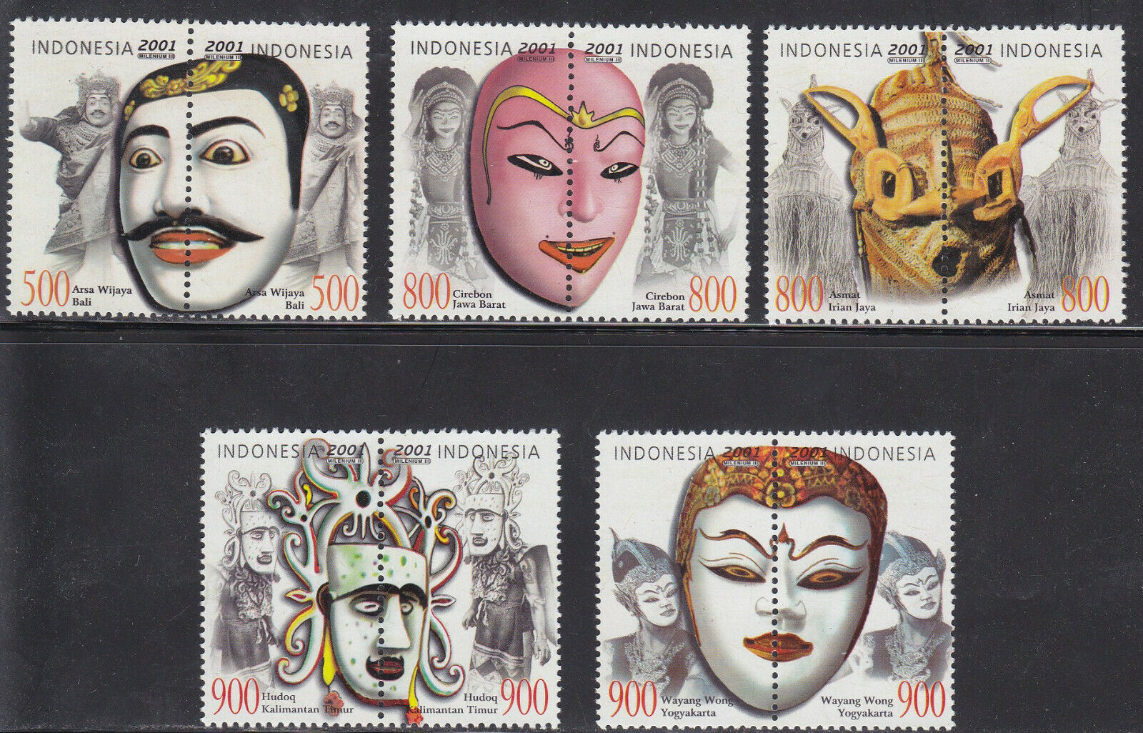 Indonesia - Indonesie Issue 2001 (2161-2170) Masks