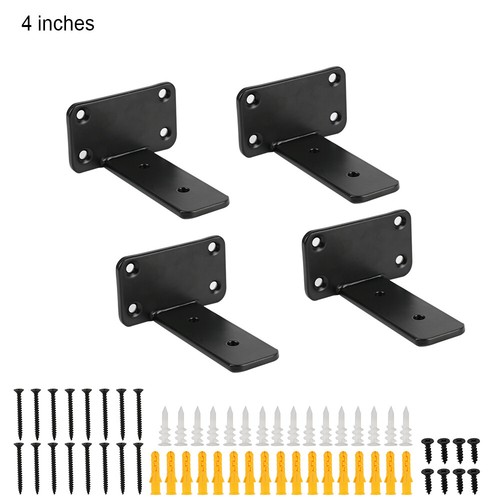 4X Floating Shelf Brackets Heavy Duty Metal Shelf Support Steel Brackets - Picture 15 of 17