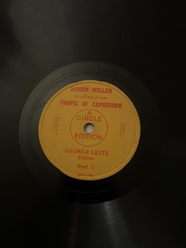 RARE Henry Miller Reading From Tropic Of Capricorn A Circle Edition Record 12” - Imagen 2 de 6