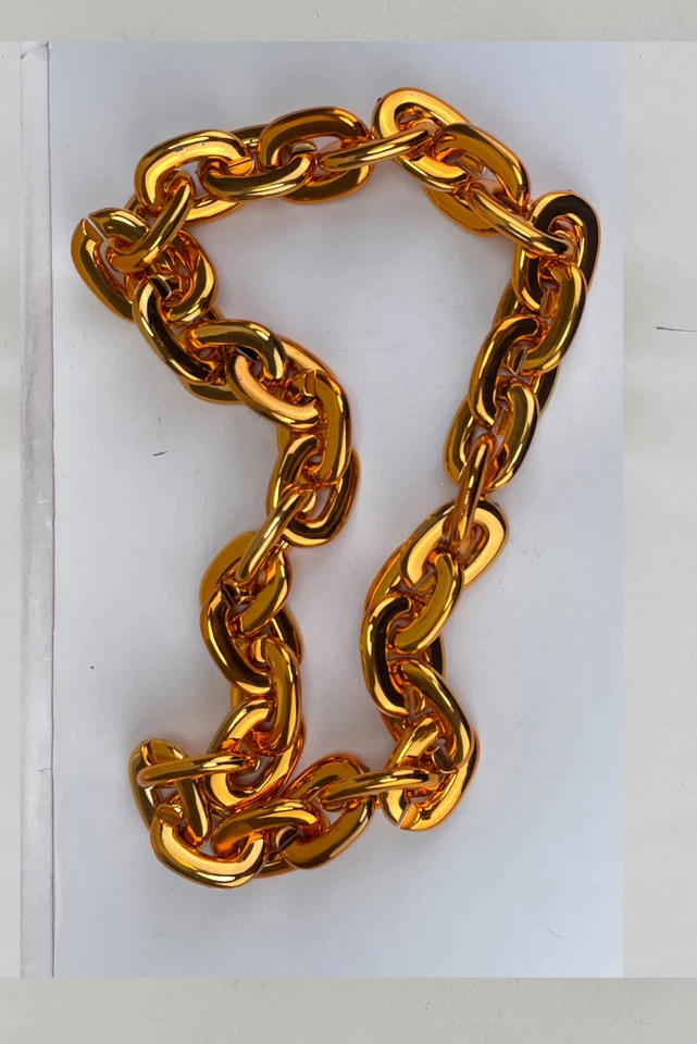 New NHL New York Islanders BIG Fan Chain Orange Necklace Foam MI USA - Image 3 of 3