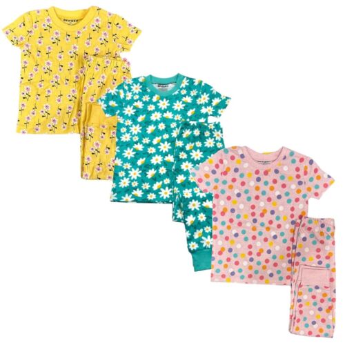 Kids Baby Toddler Girl Pajamas Set Super Soft Snug Fit - 3-Pack Size 12M to 8Y - Picture 44 of 46