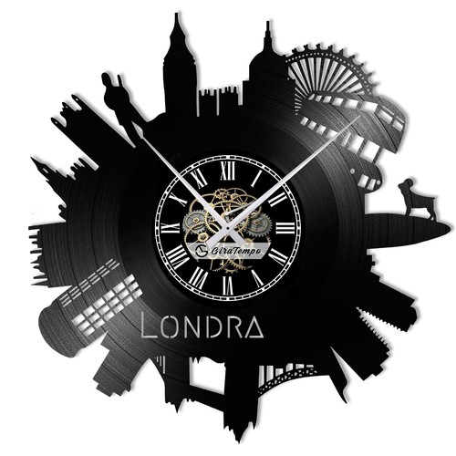 Orologio in Vinile da Parete a tema città di Londra 2 Idea Regalo Originale - Foto 7 di 8