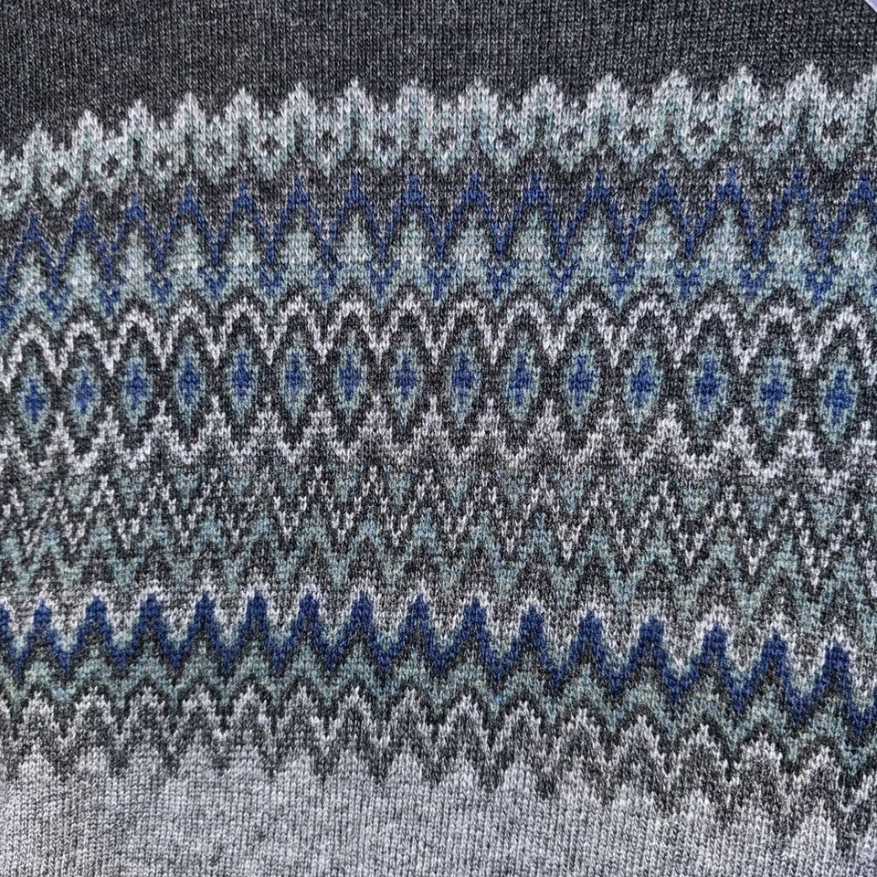 Vineyard Vines Men Fair Isle Sweater Charcoal Gray Heather Merino Blend Sz L NEW - Image 4 of 4