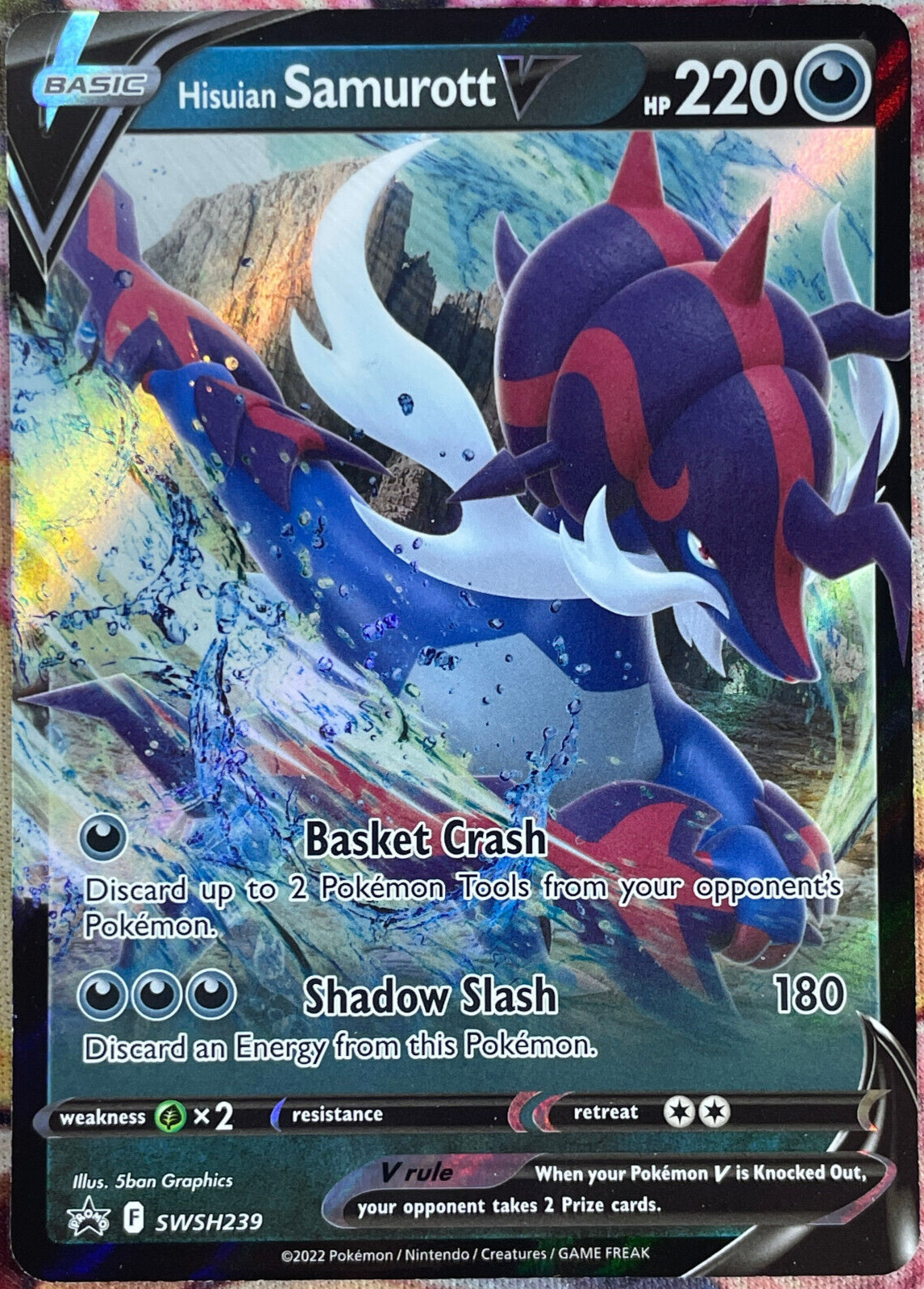 Hisuian Samurott V Black Star Promo - SWSH239 - Sword & Shield Pokemon 2022