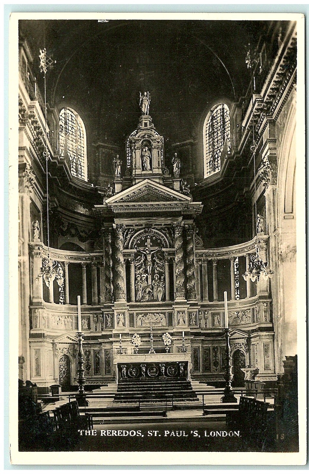 S03-1263, THE REREDOS, ST. PAUL'S, LONDON, * * 100-YEAR-OLD REAL PHOTO POSTCARD