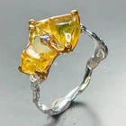 Rough unqiue ring Yellow Sapphire Ring 925 Sterling Silver Size 7.75 /R463925