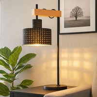 Tischleuchte Tischlampe Beistelllampe HöHe Verstellbar Schwarz Gold Led H 55 Cm