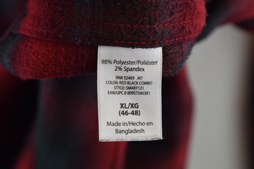 SWISS TECH Red Overshirt Jacket size XL Mens Checked Work Casual Outdoors - Picture 5 of 8