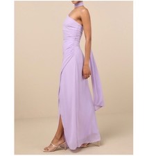 NWT Lulus Adeline Lavender One-Shoulder Scarf Maxi Dress Large
