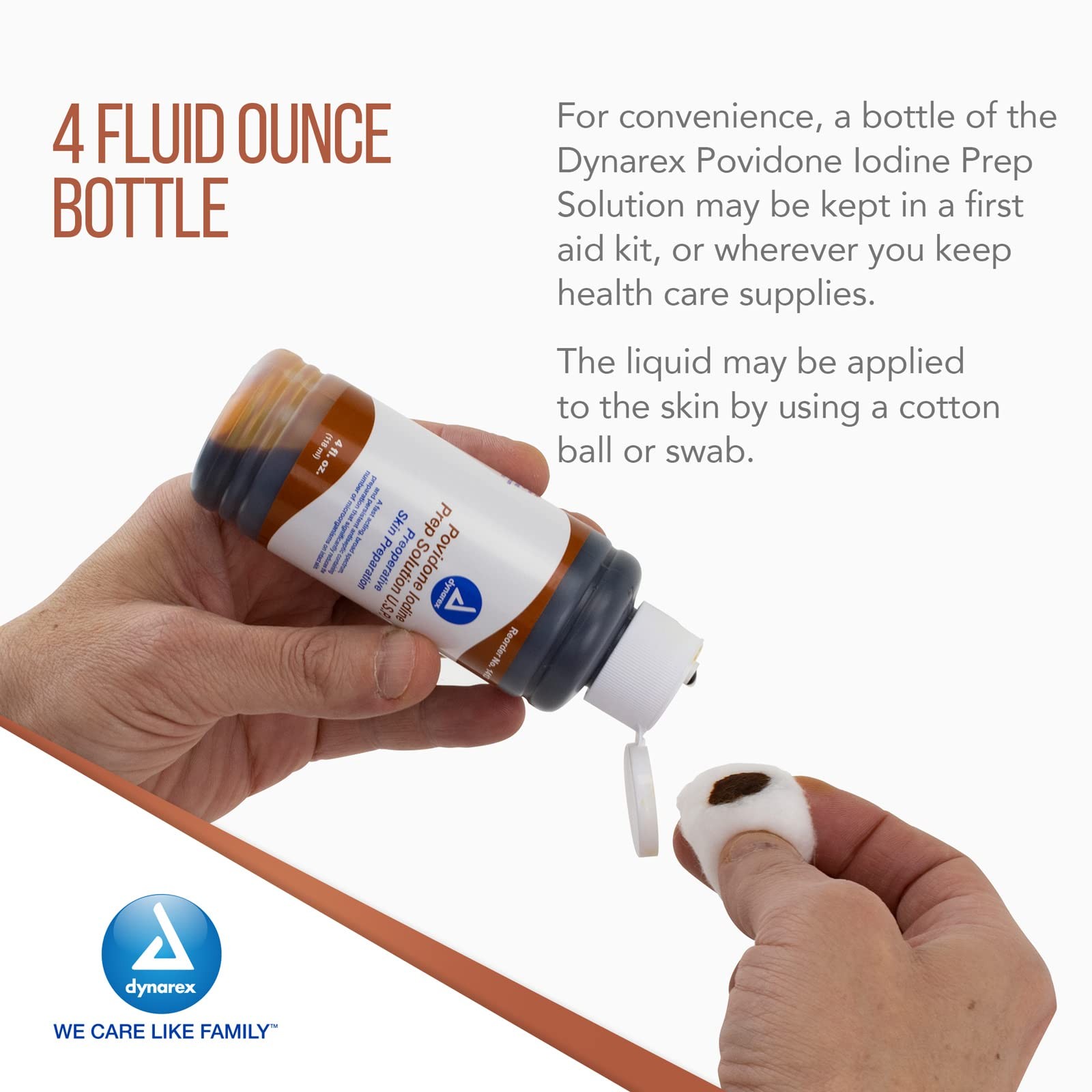 Dynarex Povidone Iodine Antiseptic Solution 4 fl oz Surgical Prep Wound Care