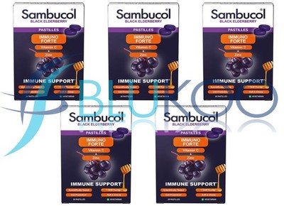 Sambucol Pastillen Immuno Forte Vit C & Zink, Honig - 20 Pastillen (5er Pack)