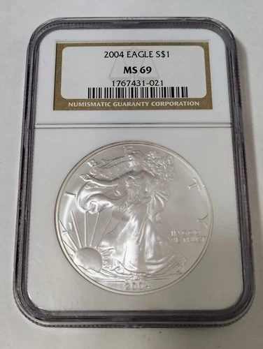 2004 American Silver Eagle 1 Ounce .999 Fine Silver NGC MS 69