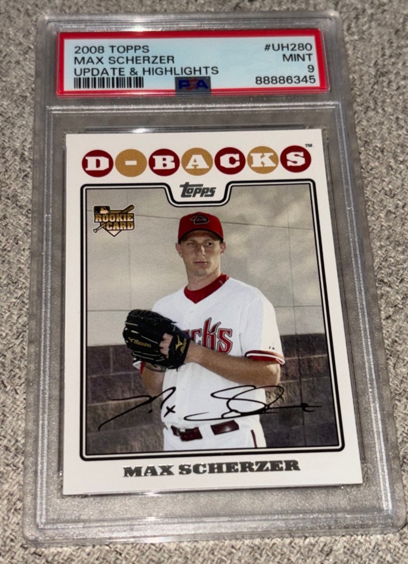 2008 Topps Update & Highlights #UH280 Max Scherzer ROOKIE CARD PSA 9