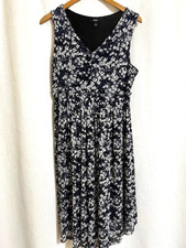 Women's Simply Vera Vera Wang Black, White & Gray Floral Dress, Lined Size Large