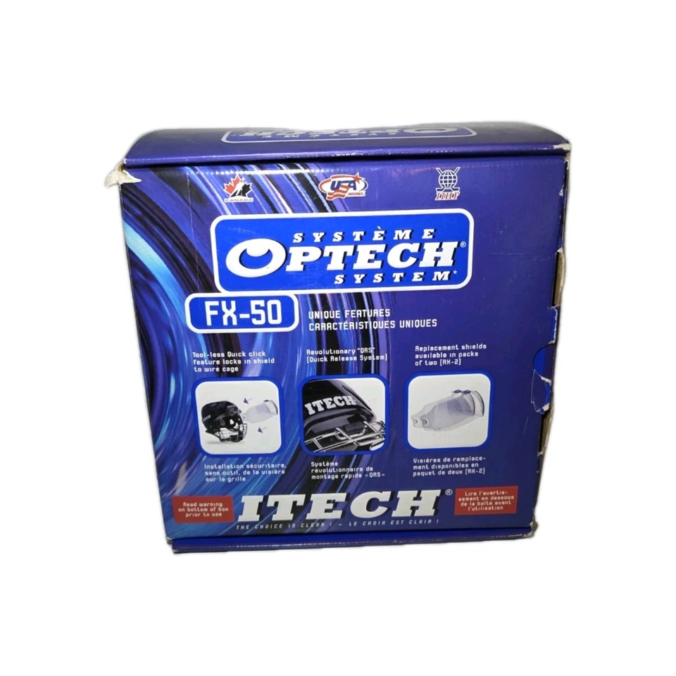 ITECH FX-50 Ice HOCKEY MASK Vintage 2000, No Eye Shields, Made In Canada - Image 2 of 4