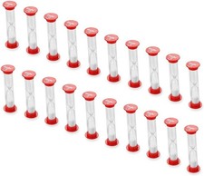 Dsmile 1 Minute Sand TIMERS Set of 20 20pcs, Red,white