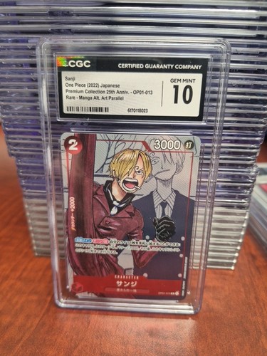 2022 One Piece SANJI Japanese OP01-013 25th Anniversary Prem. Card Coll. CGC 10