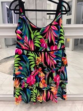 GREAT LENGTHS Multi-Colored Floral Swimdress Plus Size  22  EXCELLENT COND 