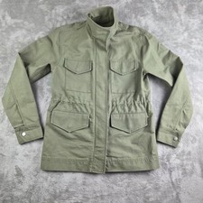 Everlane Jacket Womens XS Olive Green Cotton Utility Military Field Coat Safari