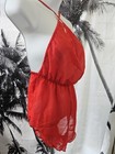 Nasty Gal Lingerie Teddy S Sexy Red Sheer Chiffon Lace One Piece Shorts Romper — photo 2