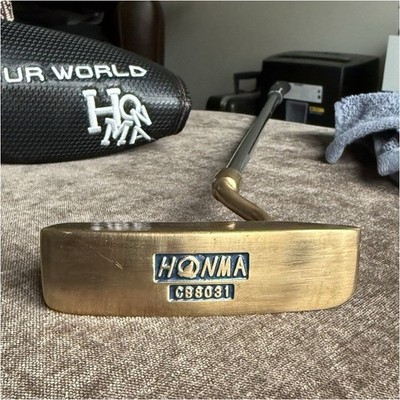 HONMA CB-8031 希少スワンネック パター 約34.5 新品グリップ HONMA CB8031 Blade Putter Golf Club Gold Black Brass Head Shape