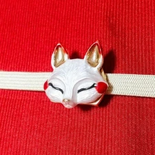 [Obi clasp only] Fox's obi clasp ③ Fox mask, white fox, obi decoration,