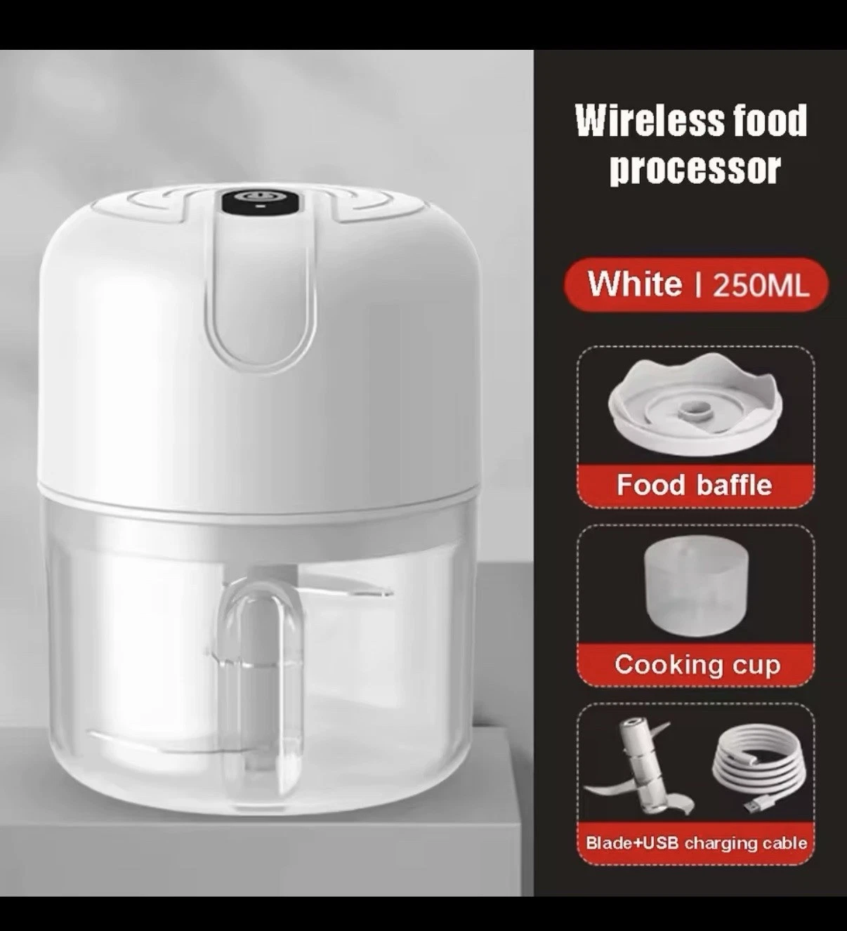 1 Set electric garlic grinder 250ml Meat Grinder Baby Food Mixer Vegetable Chopp