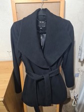 Phase Nicci Short Belted Wool Coat, Black - Size 8