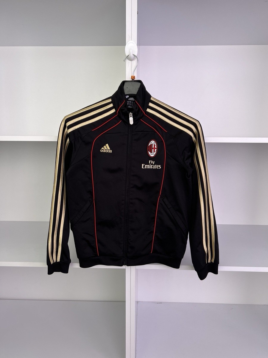 Vintage AC MILAN 2010 TRACK TOP KIDS JACKET ADIDAS SOCCER FOOTBALL